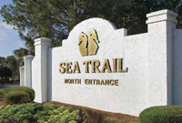 The entrance sign at Sea Trail Plantation