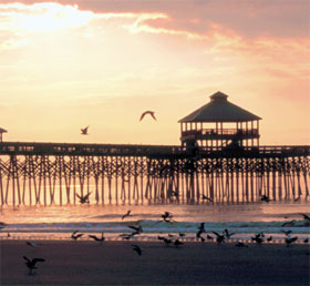 The Folly Beach Pier in Folly Beach, SC